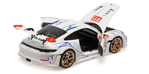 MINICHAMPS - PORSCHE 911 GT3RS - 2024 - 1:18 - WHITE WITH ORANGE DECOR