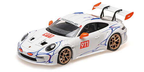MINICHAMPS - PORSCHE 911 GT3RS - 2024 - 1:18 - WHITE WITH ORANGE DECOR