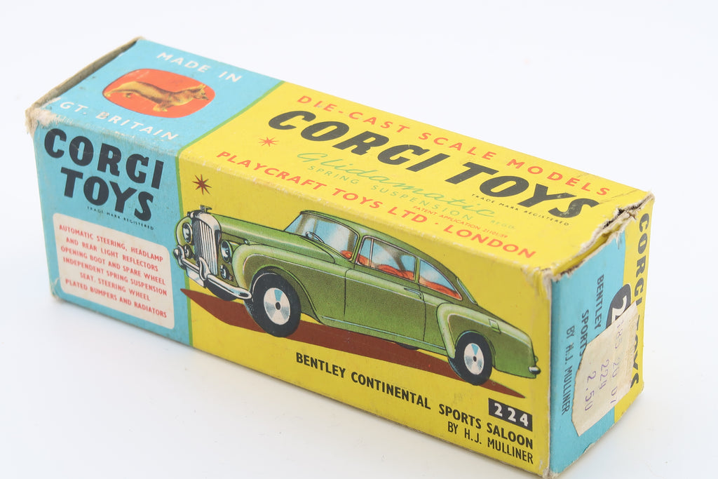 CORGI TOYS 224 - BENTLEY CONTINENTAL SPORTS SALOON - 1961 - OVP - 1:43