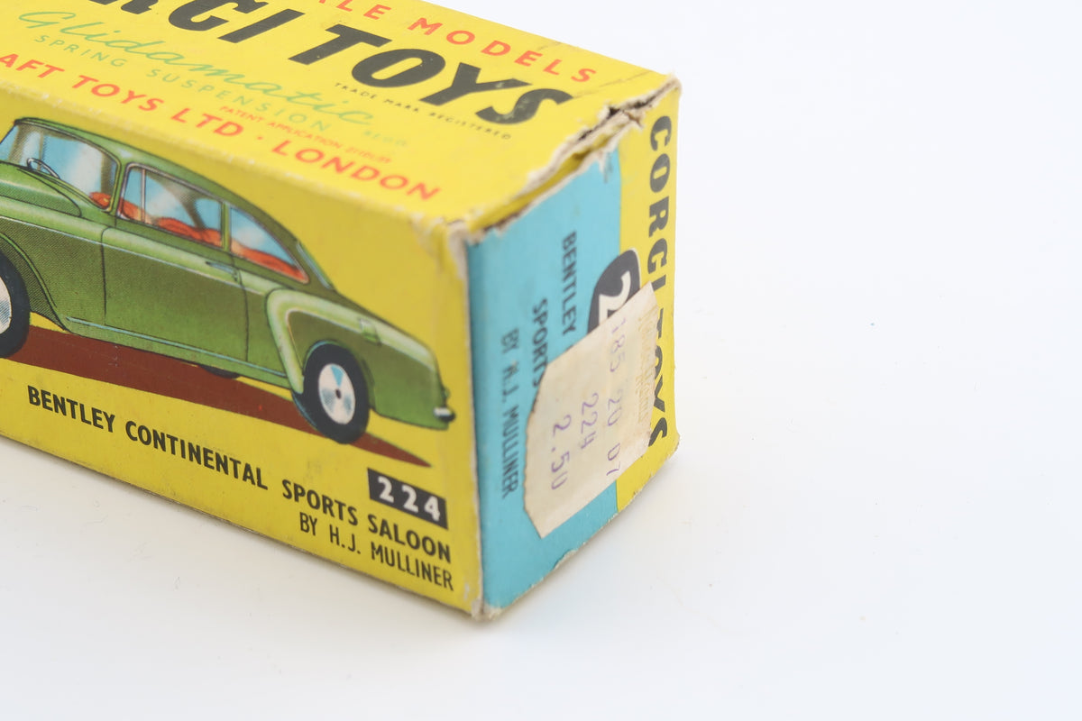 CORGI TOYS 224 - BENTLEY CONTINENTAL SPORTS SALOON - 1961 - OVP - 1:43