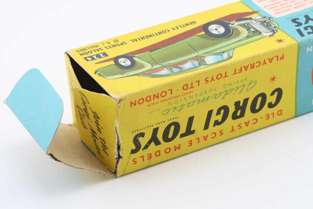 CORGI TOYS 224 - BENTLEY CONTINENTAL SPORTS SALOON - 1961 - OVP - 1:43