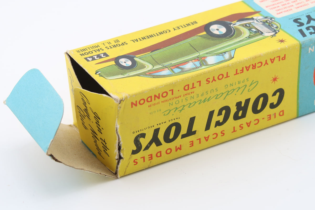 CORGI TOYS 224 - BENTLEY CONTINENTAL SPORTS SALOON - 1961 - OVP - 1:43