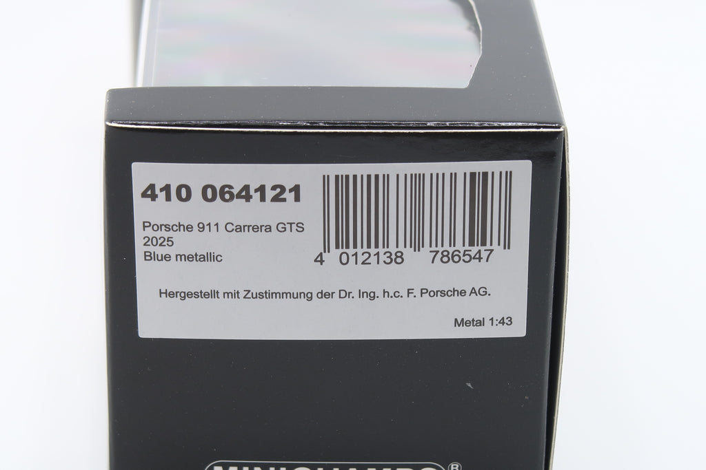 MINICHAMPS - PORSCHE 911 CARRERA GTS - 2025 - 1:43 - ENZIANBLAU METALLIC