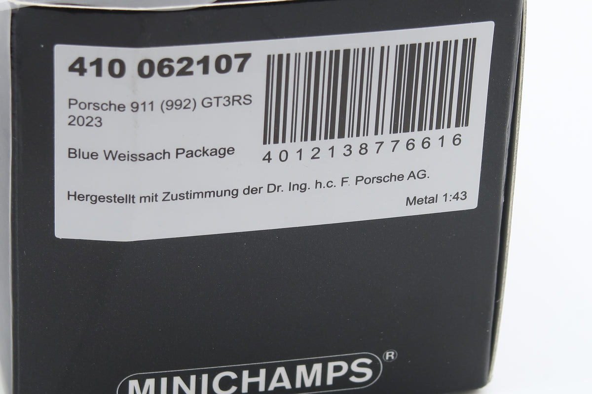 MINICHAMPS - PORSCHE 911 GT3RS - 2023 - 1:43 - RIVIERABLAU MIT WEISSACH PAKET