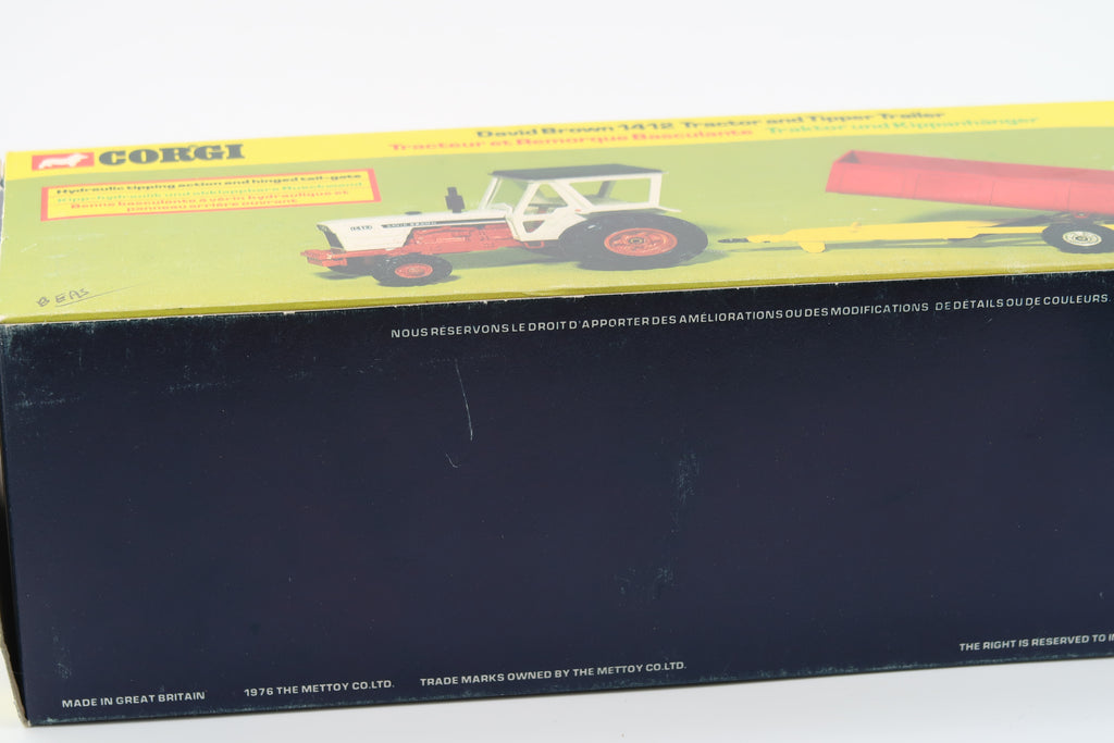 DINKY TOYS 34 - DAVID BROWN 1412 TRACTOR & TIPPER TRAILER - 1:36 - 1976 - OVP