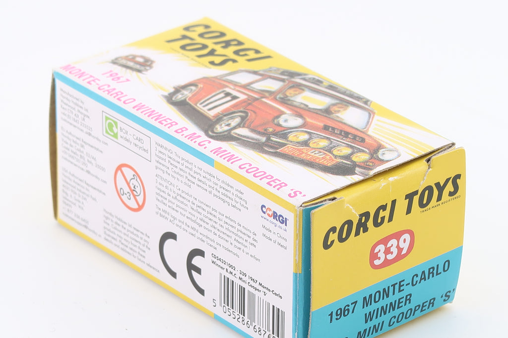 CORGI TOYS 339 - B.M.C. MINI COOPER S - RALLYE MONTE CARLO 1967 - OVP - RE_EDITION