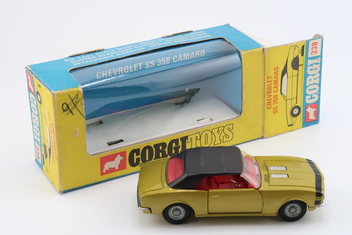 CORGI TOYS 338 - CHEVROLET CAMARO SS - GOLDEN JACKS - 1:43 - OVP - LEAFLET