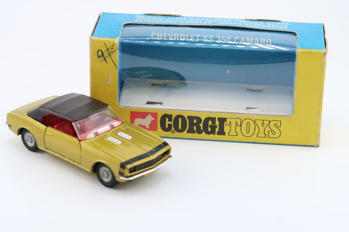 CORGI TOYS 338 - CHEVROLET CAMARO SS - GOLDEN JACKS - 1:43 - OVP - LEAFLET