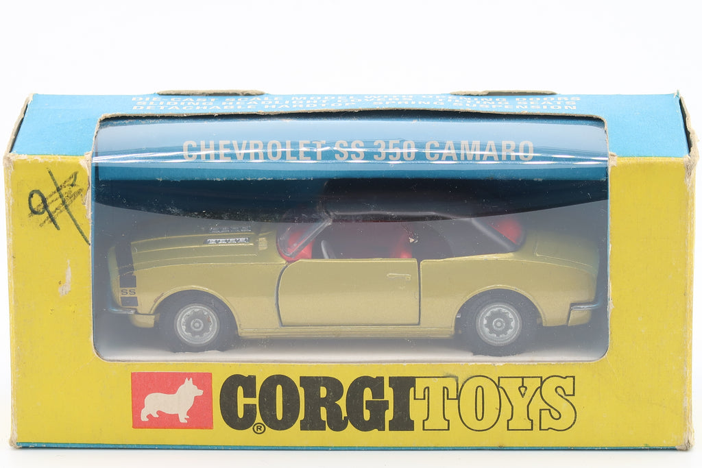 CORGI TOYS 338 - CHEVROLET CAMARO SS - GOLDEN JACKS - 1:43 - OVP - LEAFLET