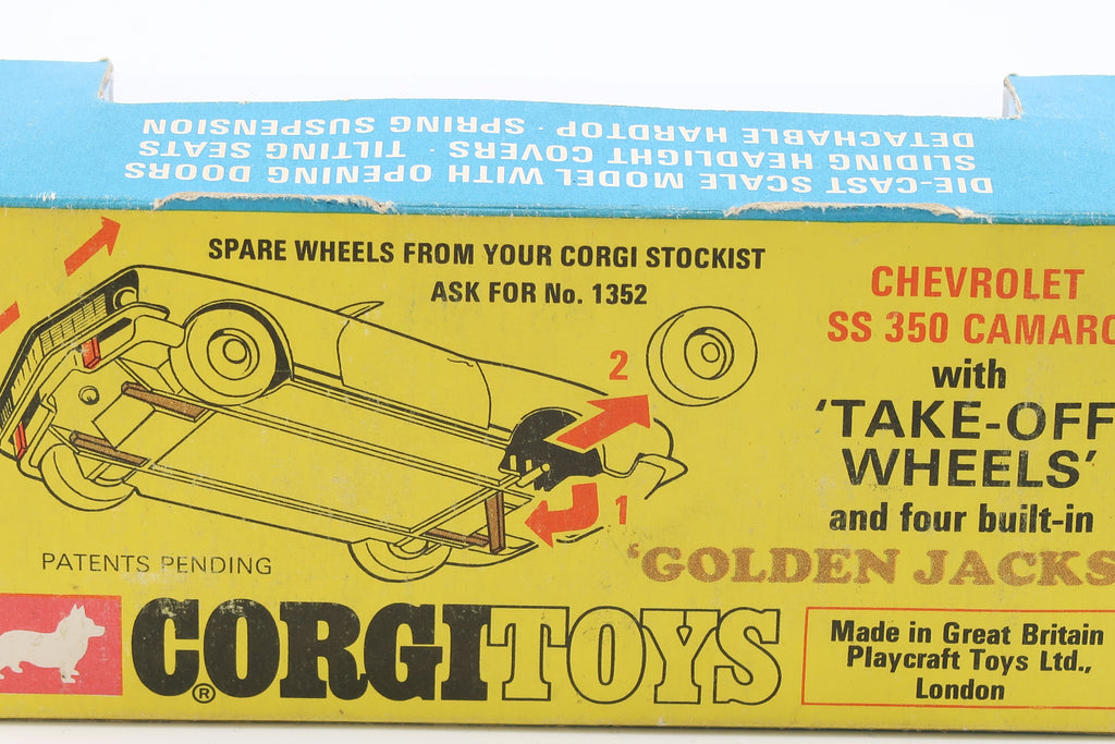 CORGI TOYS 338 - CHEVROLET CAMARO SS - GOLDEN JACKS - 1:43 - OVP - LEAFLET