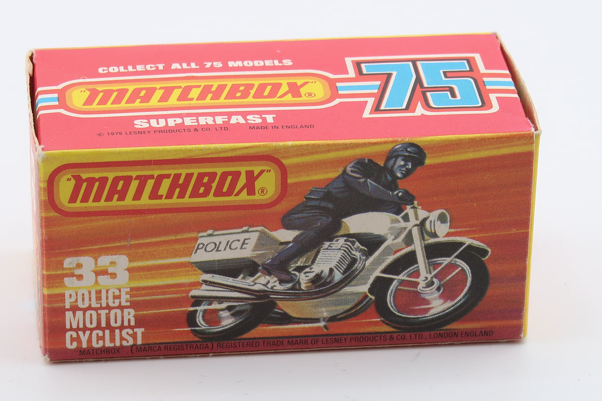 MATCHBOX 33 - POLICE MOTOR CYCLIST AUF HONDA 750 - 1978 - OVP