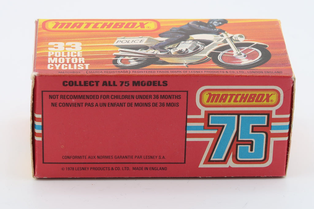 MATCHBOX 33 - POLICE MOTOR CYCLIST AUF HONDA 750 - 1978 - OVP
