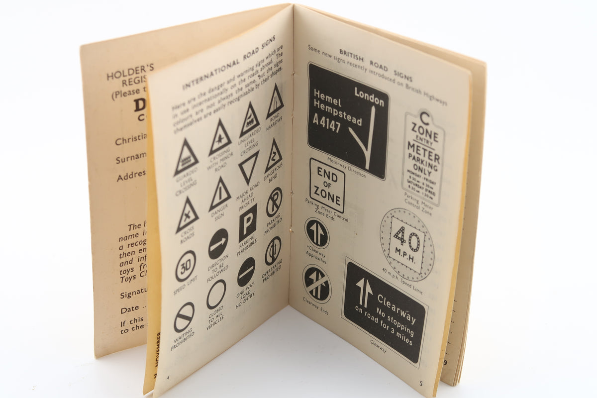 DINKY TOYS - COLLECTOR´S LICENSE - 1961