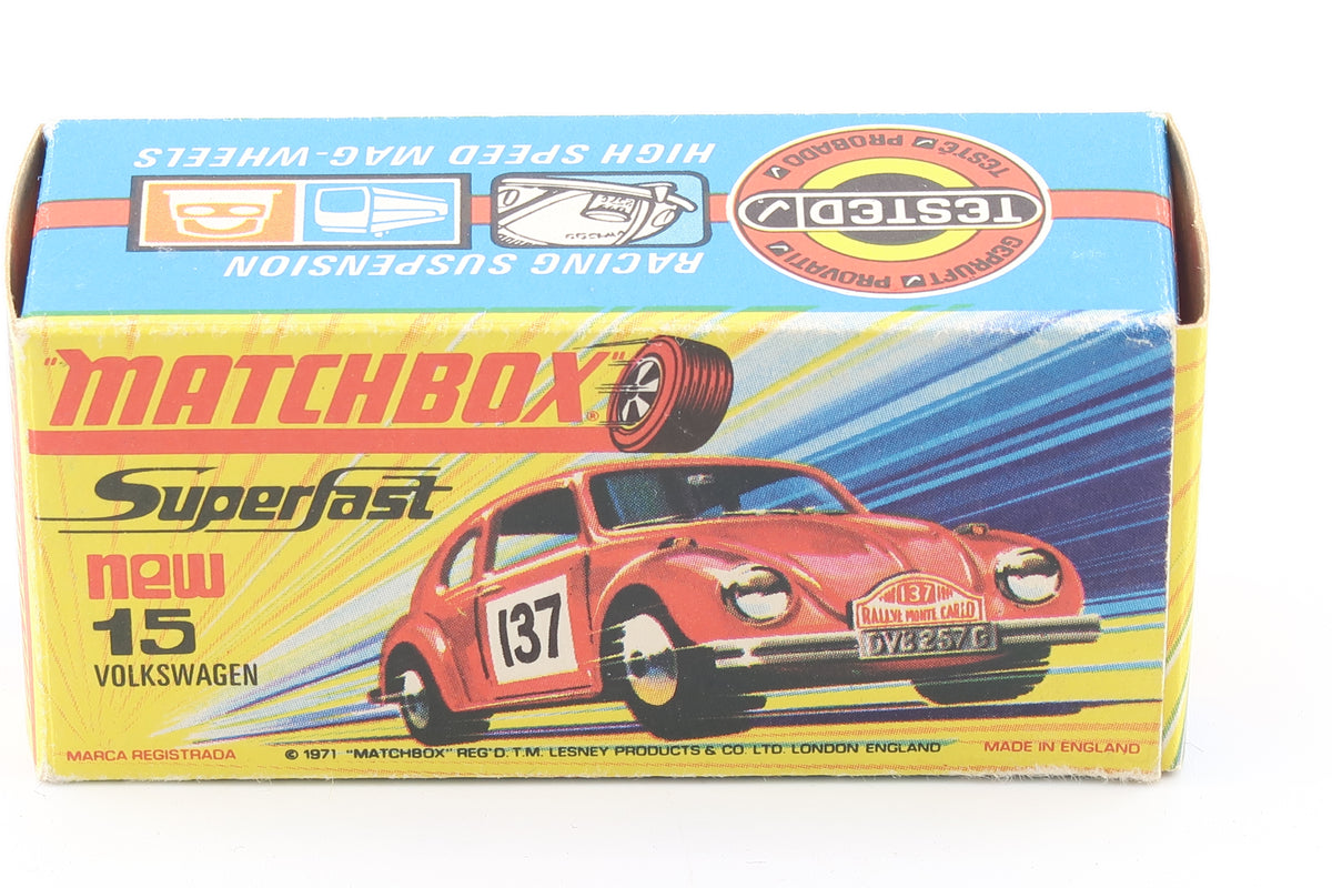 MATCHBOX SUPERFAST NEW 15 - VOLKSWAGEN ( VW KÄFER ) - OVP - 1968