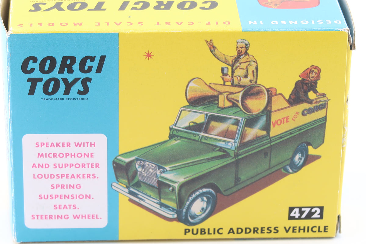 CORGI TOYS 472 - LAND ROVER 109 WB - PUBLIC ADDRESS VEHICLE - OVP - RE_EDITION