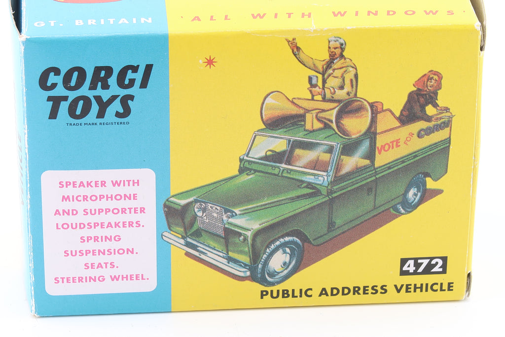 CORGI TOYS 472 - LAND ROVER 109 WB - PUBLIC ADDRESS VEHICLE - OVP - RE_EDITION