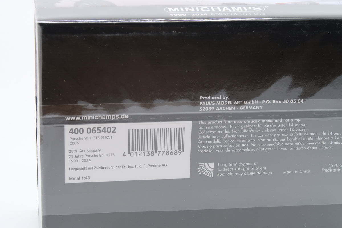 MINICHAMPS - PORSCHE 911 GT3 ( 997.1 ) - 2006 - 1:43 - 25TH ANNIVERSARY GT3