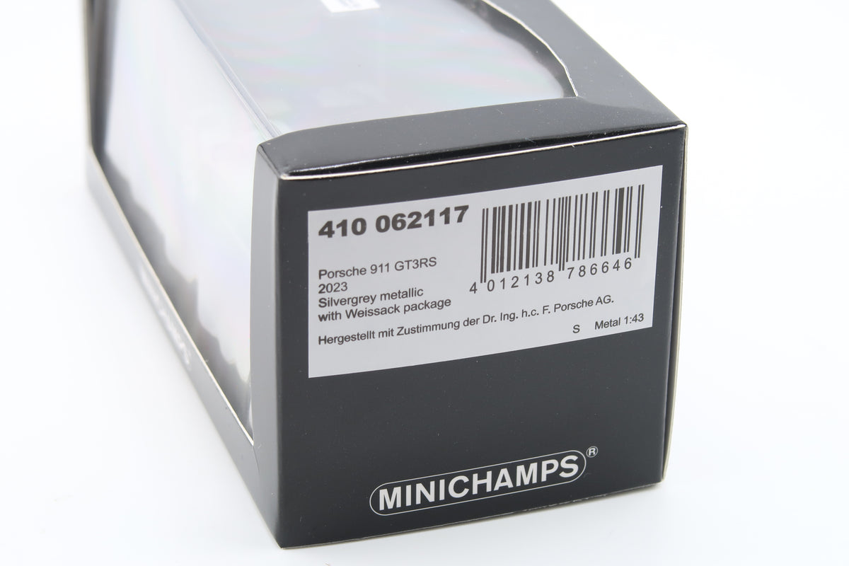 MINICHAMPS - PORSCHE 911 GT3RS - 2023 - 1:43 - FISCHSILBERGRAU MIT WEISSACH PAKET