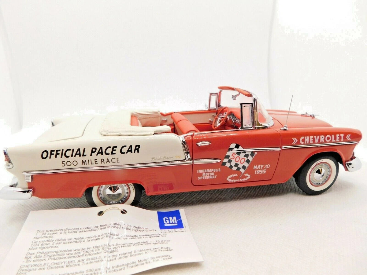 FRANKLIN MINT - CHEVROLET BEL AIR CONVERTIBLE - INDY PACE CAR 1955 - 1:24 - OVP